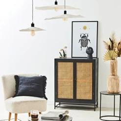 Fabrique de Styles Suspensions*Abat-jour blanc beige d78cm - Louise