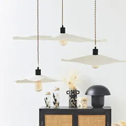 Fabrique de Styles Suspensions*Abat-jour blanc beige d44cm - Louise