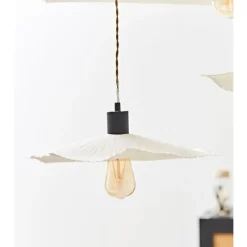 Fabrique de Styles Suspensions*Abat-jour blanc beige d44cm - Louise