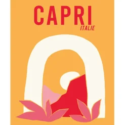 Fabrique de Styles Cadres Déco Et Affiches*Affiche "Capri Italie" jaune 30x40cm