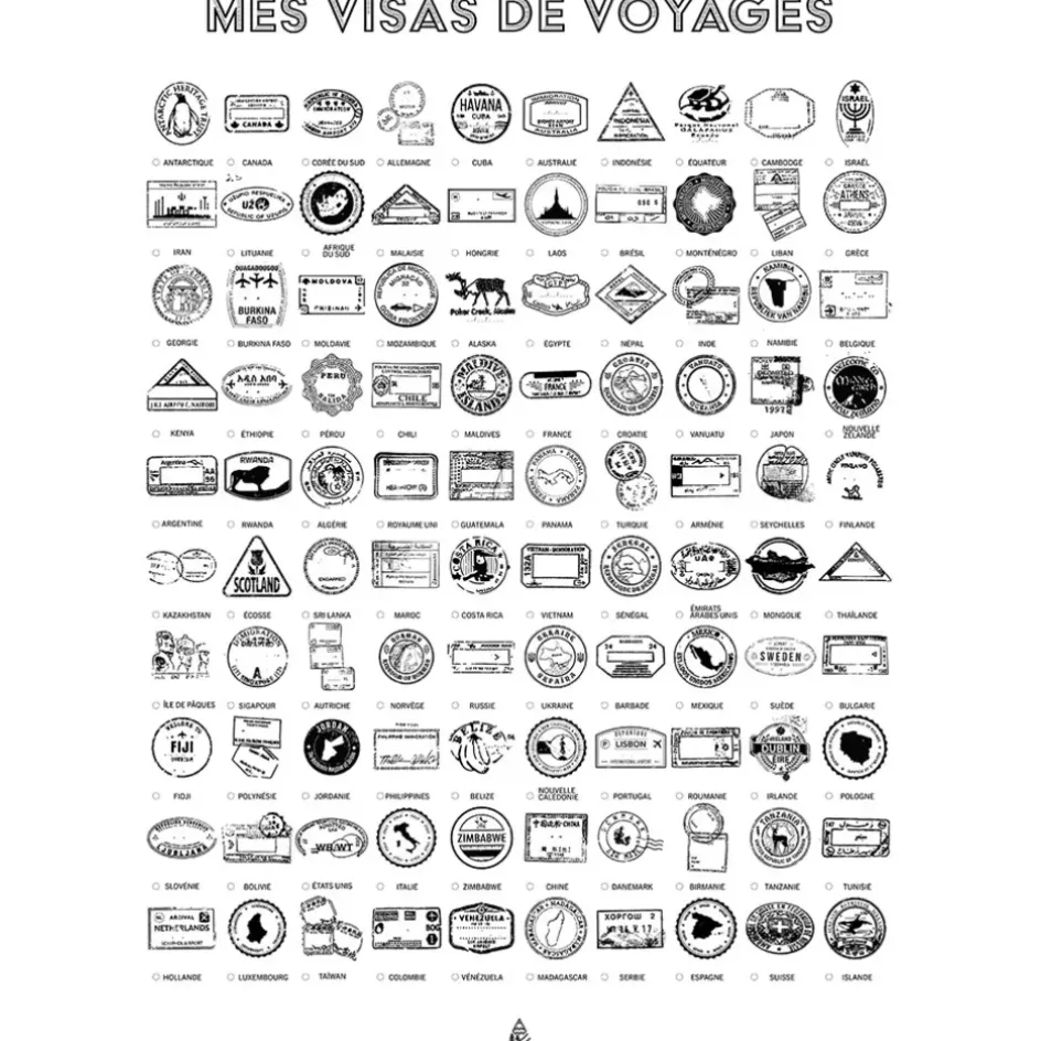 Fabrique de Styles Cadres Déco Et Affiches*Affiche visas de voyages 50x70cm