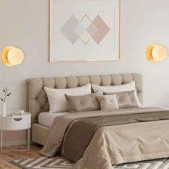 Fabrique de Styles Appliques*Applique en metal doré et verre laiton d18cm blanc - Manor