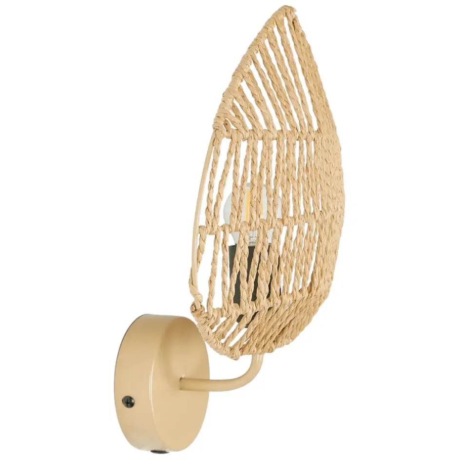 Fabrique de Styles Appliques*Applique feuille le avec intérupteur H33cm corde de papier - Calyp