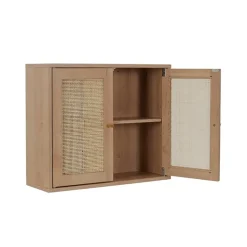 Fabrique de Styles Buffets Et Vitrines*Armoire murale 2 portes bois et cannage 60xh50cm - Baia