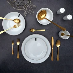 Fabrique de Styles Assiettes*Assiette à dessert en porcelaine lisere doré d20cm