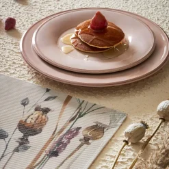 Fabrique de Styles Assiettes*Assiette a dessert en faïence rose poudré d23.5cm -constance