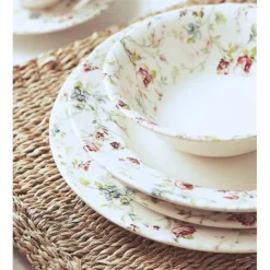 Fabrique de Styles Assiettes*Assiette creuse en faïence d23cm - fleurs champs