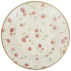 Fabrique de Styles Assiettes*Assiette creuse en faïence rose et doré d23cm - Rose