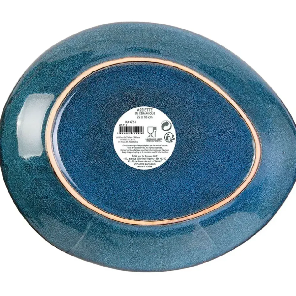 Fabrique de Styles Assiettes*Assiette galet en grès d22cm - au gres du temps