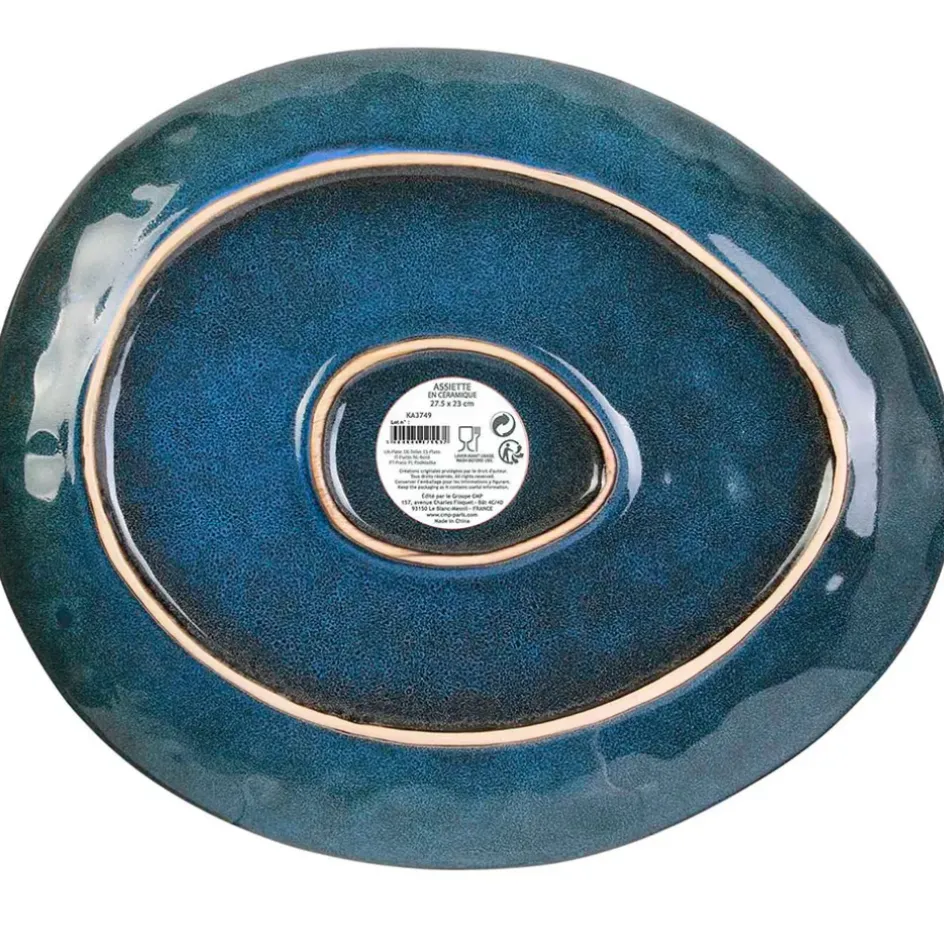 Fabrique de Styles Assiettes*Assiette galet en grès d27.5cm - au gres du temps