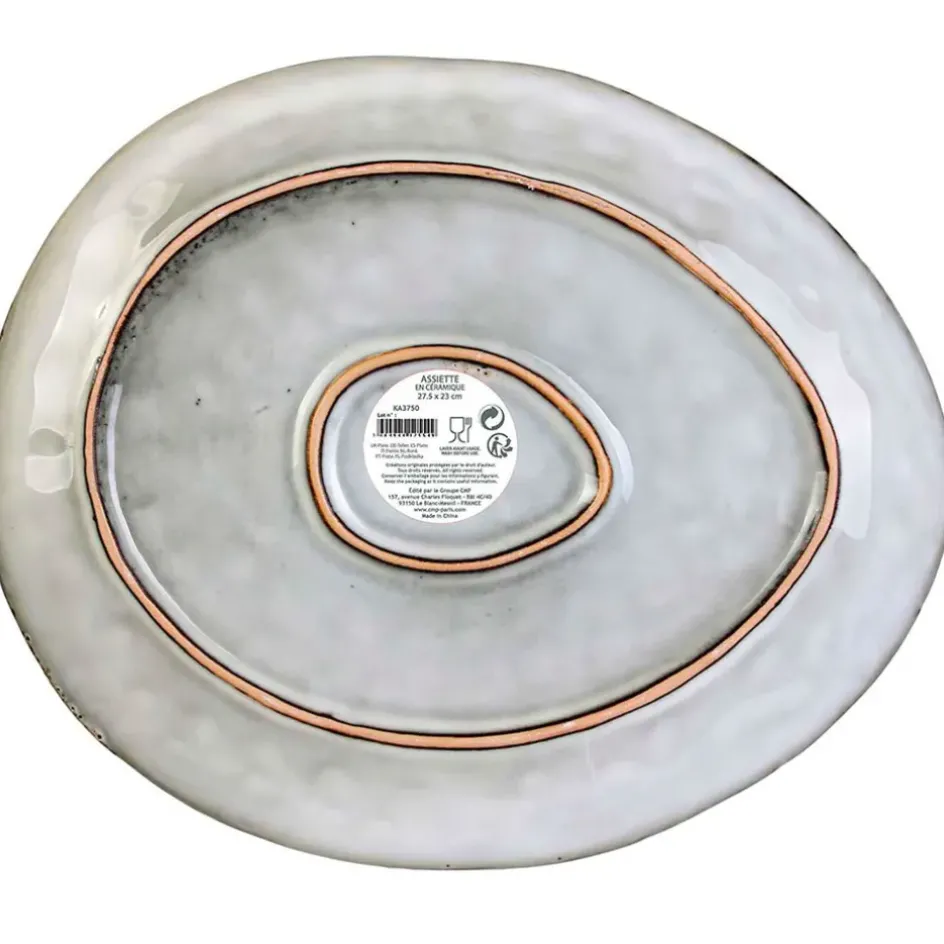 Fabrique de Styles Assiettes*Assiette galet en grès d27.5cm - au gres du temps
