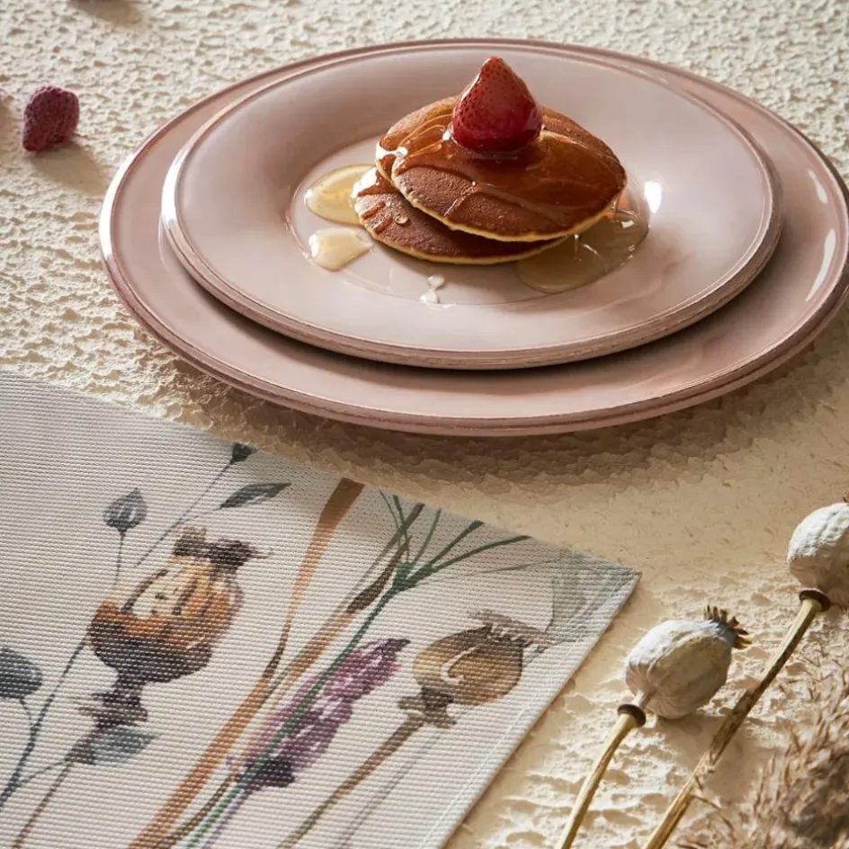 Fabrique de Styles Assiettes*Assiette plate en faïence rose poudré d28.5cm - constance