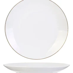 Fabrique de Styles Assiettes*Assiette plate en porcelaine lisere doré d26cm