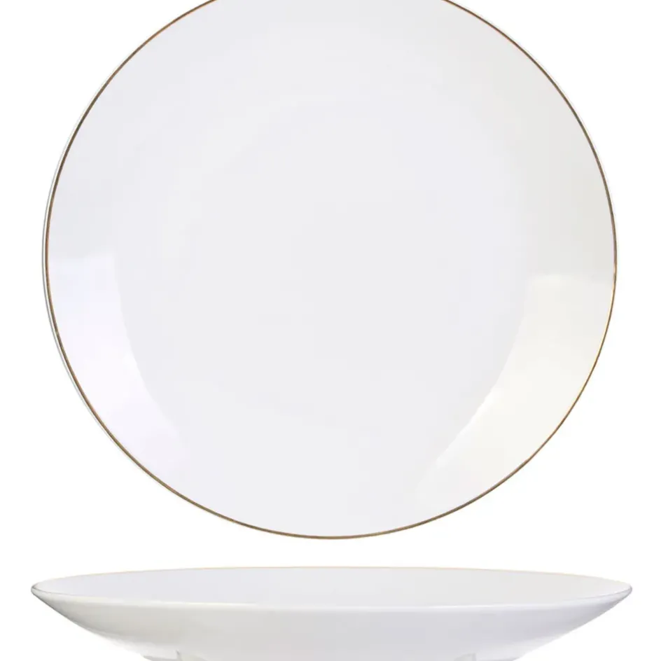 Fabrique de Styles Assiettes*Assiette plate en porcelaine lisere doré d26cm