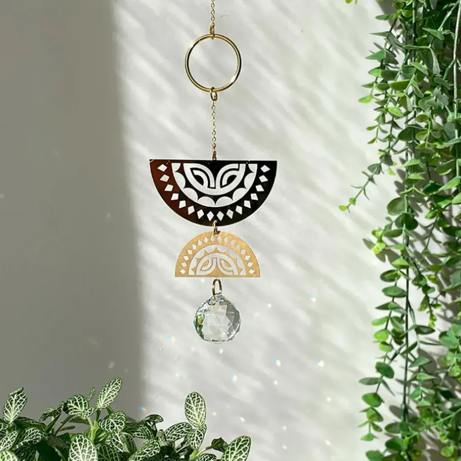 Fabrique de Styles Méditation Et Yoga*Attrape-soleil à suspendre totem h26cm