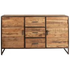 Fabrique de Styles Buffets Et Vitrines*Bahut en acacia et fer noir l150cm - Factory