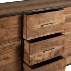 Fabrique de Styles Buffets Et Vitrines*Bahut en acacia et fer noir l150cm - Factory