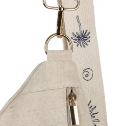 Fabrique de Styles Sacs Et Cabas*Banane en lin et coton écru et bleu avec bandoulière amovible - Bananez