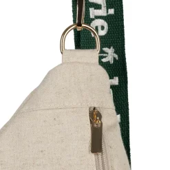 Fabrique de Styles Sacs Et Cabas*Banane en lin et coton écru et émeraude avec bandoulière amovible - Bananez