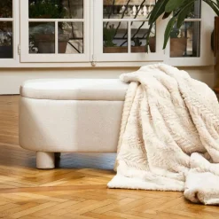 Fabrique de Styles Bancs Et Banquettes*Banc coffre en tissu écru - Tessia