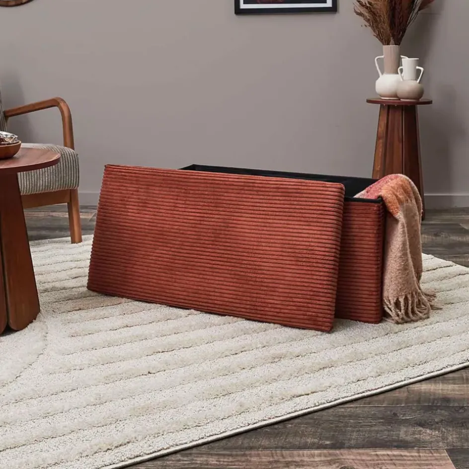 Fabrique de Styles Bancs Et Banquettes*Banc coffre pliable en tissu côtelé - Scarlett