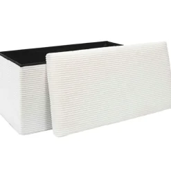 Fabrique de Styles Bancs Et Banquettes*Banc coffre pliable en tissu côtelé beige - Scarlett