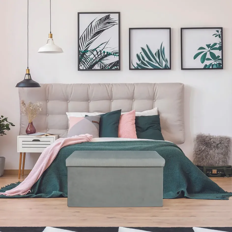 Fabrique de Styles Bancs Et Banquettes*Banc coffre pliable en velours côtelé - Julia