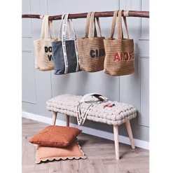 Fabrique de Styles Bancs Et Banquettes*Banc en tissu et pin - Element