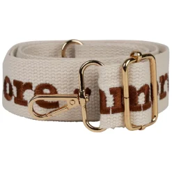 Fabrique de Styles Accessoires Mode*Bandoulière brodée ciao réglable en coton écru et