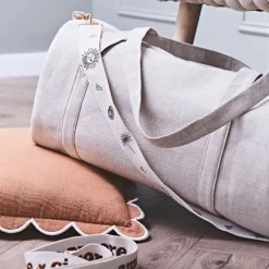 Fabrique de Styles Accessoires Mode*Bandoulière brodée réglable en coton écru et