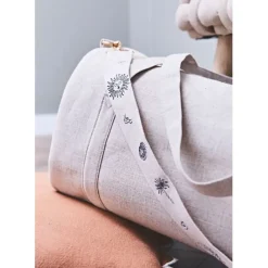 Fabrique de Styles Accessoires Mode*Bandoulière brodée réglable en coton écru et