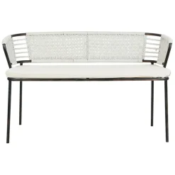Fabrique de Styles Bancs Et Banquettes*Banquette 2 places en fer noir et coton beige - Cobalt