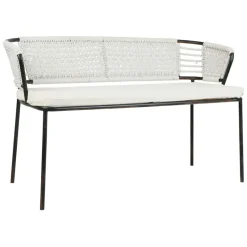 Fabrique de Styles Bancs Et Banquettes*Banquette 2 places en fer noir et coton beige - Cobalt