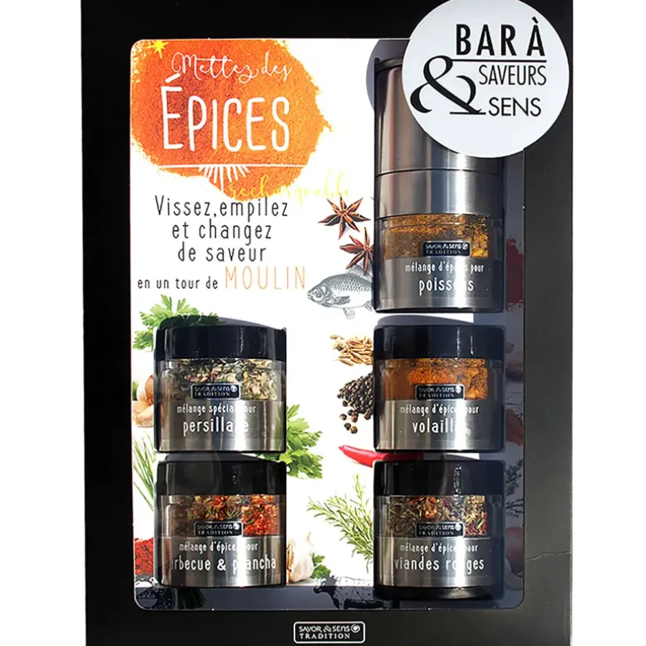 Fabrique de Styles Condiments Et Épices*Bar à épices avec moulin intégré