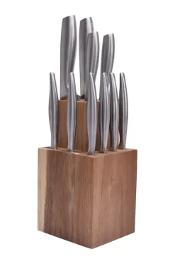 Fabrique de Styles Couteaux De Cuisine*Bloc couteaux fusal 10 pièces bloc en olivier