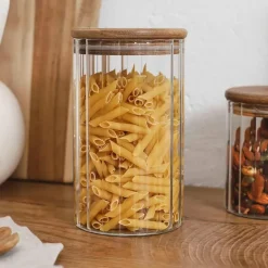 Fabrique de Styles Pots Et Bocaux*Bocal en verre avec couvercle en acacia 70cl