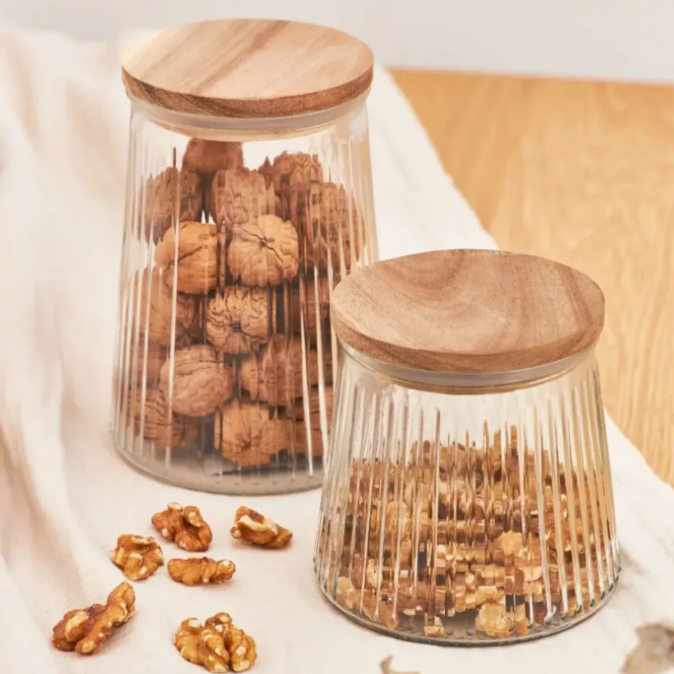 Fabrique de Styles Petits Rangements*Bocal en verre 65cl - Top Acacia
