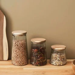 Fabrique de Styles Petits Rangements*Bocal en verre 95cl - Top Acacia