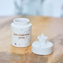 Enfant Fabrique de Styles Déco*Boite a dent bonheur en grès d4cm - Bonne Etoile