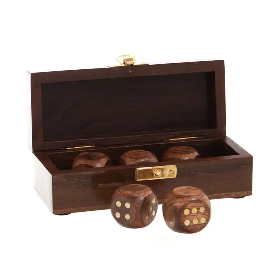 Fabrique de Styles Jeux*Boite a des en bois 16x5xh5cm