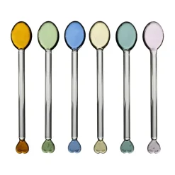 Fabrique de Styles Accessoires Vin Et Cocktails*Boite de 6 agitateurs cocktail cœur en verre - Colorea