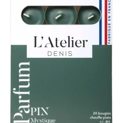 Fabrique de Styles Bougies Parfumées*Boite de 24 bougies chauffe-plats parfumés pin - vert