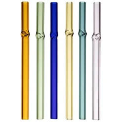 Fabrique de Styles Accessoires Réutilisables*Boite de 6 pailles torsadée en verre l12cm - Colorea