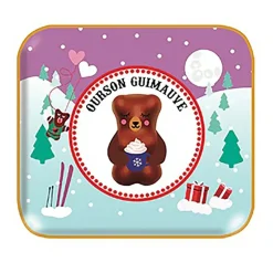 Fabrique de Styles Chocolats Et Confiseries*Boite en métal violet 3 oursons guimauve