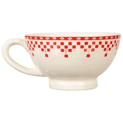 Fabrique de Styles Tasses Et Mugs*Bol avec anse damier en faïence