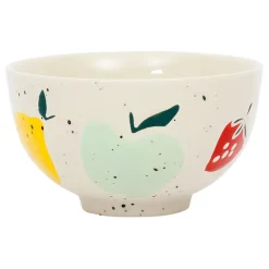 Fabrique de Styles Bols Et Coupelles*Bol en grès moucheté blanc et pomme 35cl - Les Fruits