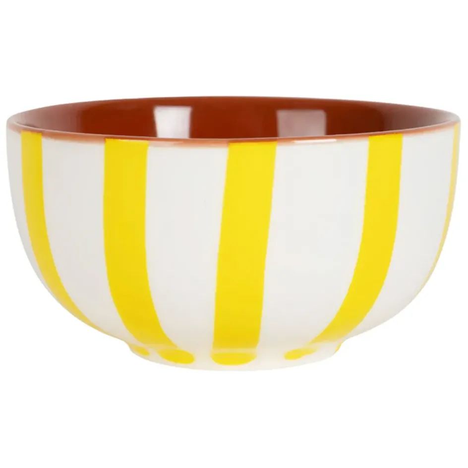 Fabrique de Styles Bols Et Coupelles*Bol en grès rayé jaune et blanc 35cl - Alaria