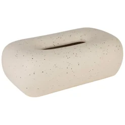 Fabrique de Styles Petits Objets Déco*Boîte à mouchoir en grès blanc moucheté - Klosen