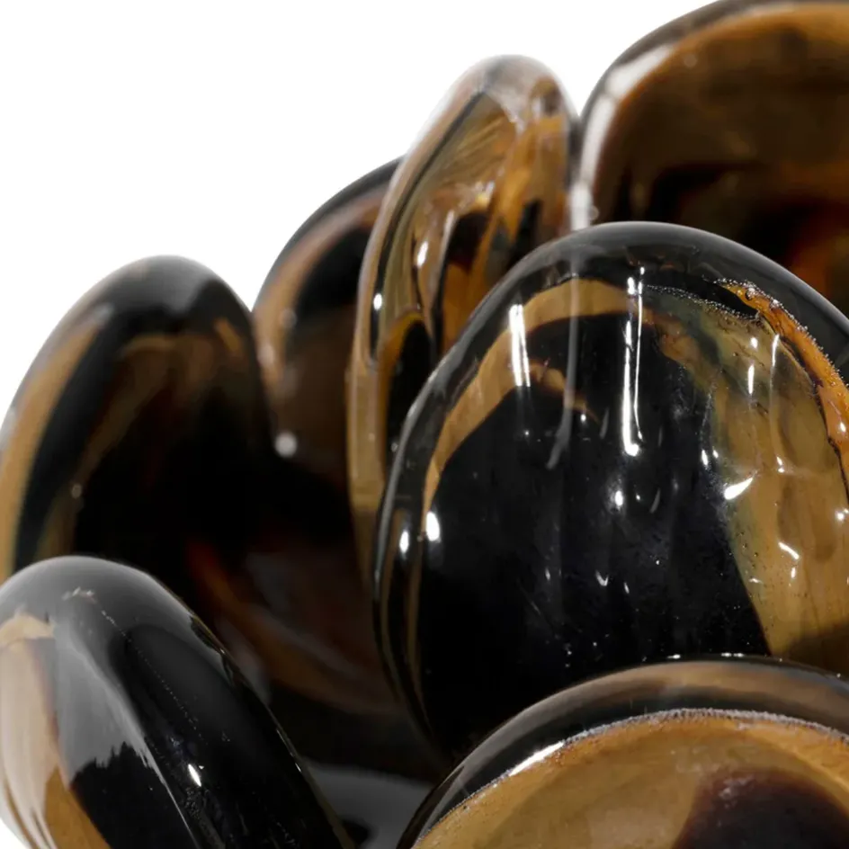 Fabrique de Styles Photophores, Bougeoirs Et Lanternes*Bougeoir en verre et camel h6cm - Camélia