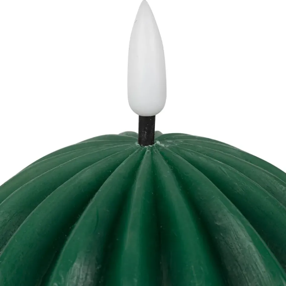 Fabrique de Styles Déco Lumineuse*Bougie led boule vert sapin h12cm